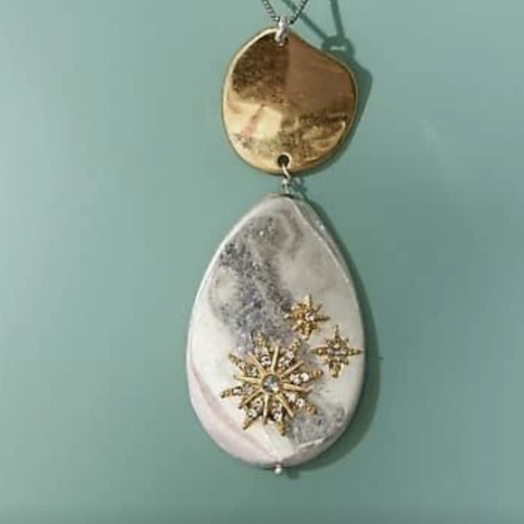 J.jill Winter Snow Drop Necklace In Silvertone,goldtone - Picture 3 of 10